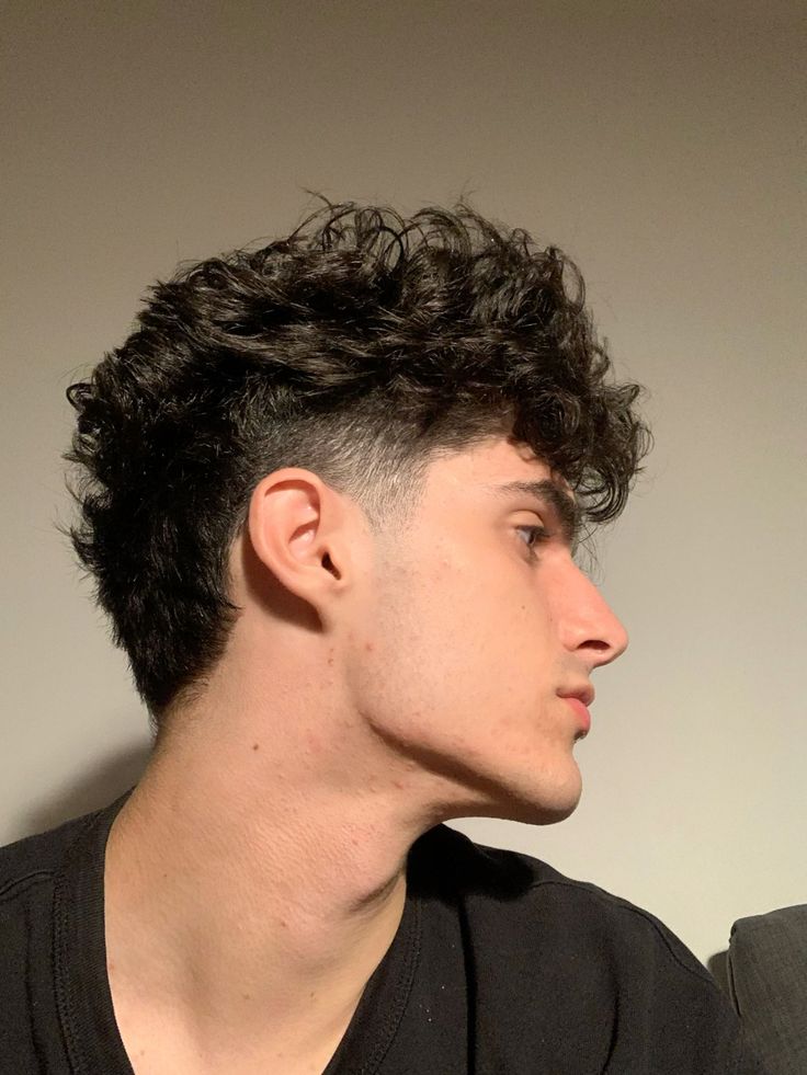 Curly Mullet Fade haircut boys