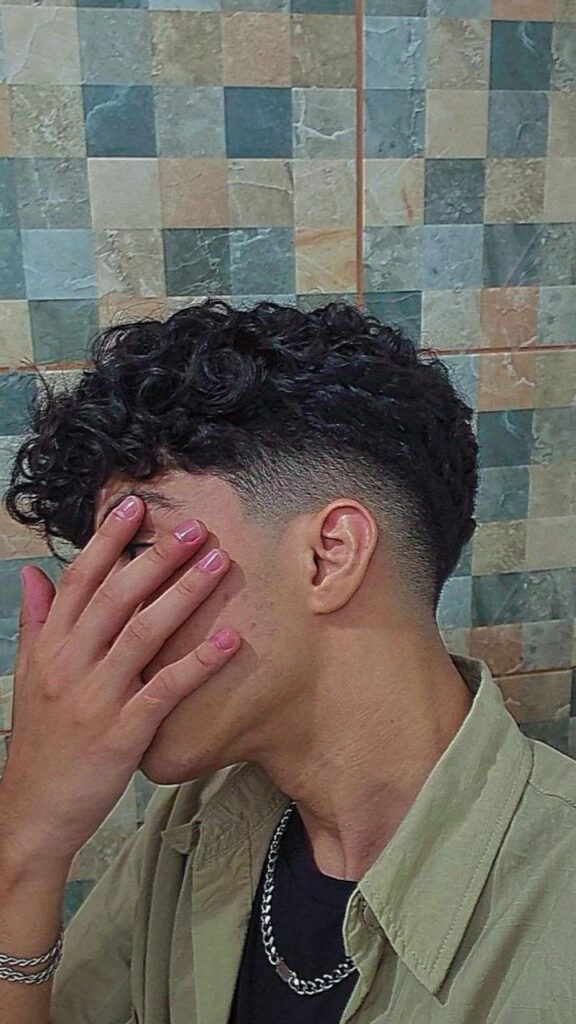 Curly Mullet Fade haircut short hair