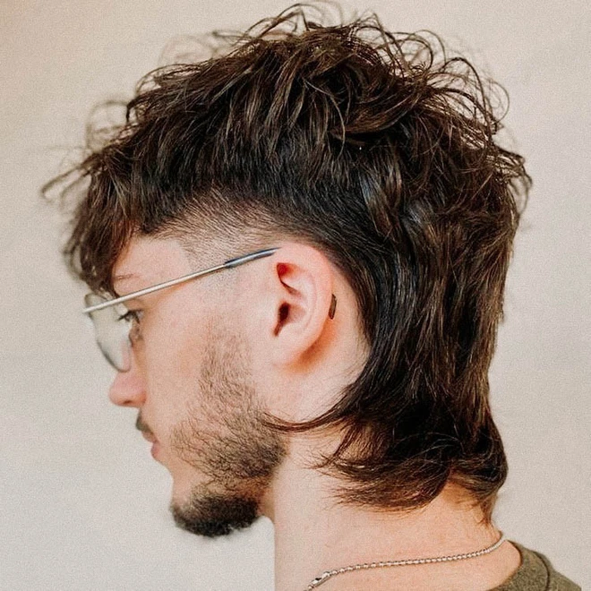 Modern Mullet fade haircut men