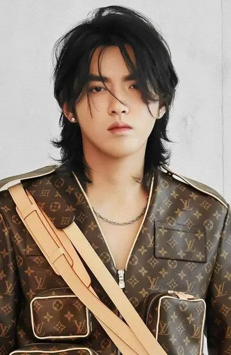 kpop men wolf cut haircut
