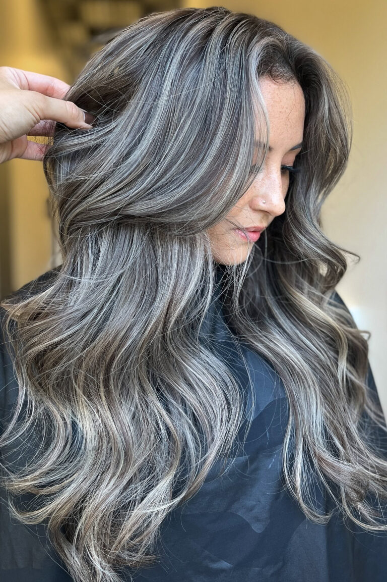 Silver Highlights & Gray Blending Ideas for Dark Hair